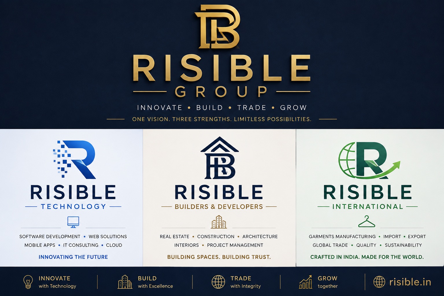 Risible Group full identity board